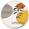 Designart - Botanical Minimalist Leaf With Abstract Shapes I - Modern Metal Circle Wall Art